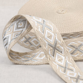 Sangle beige/argent