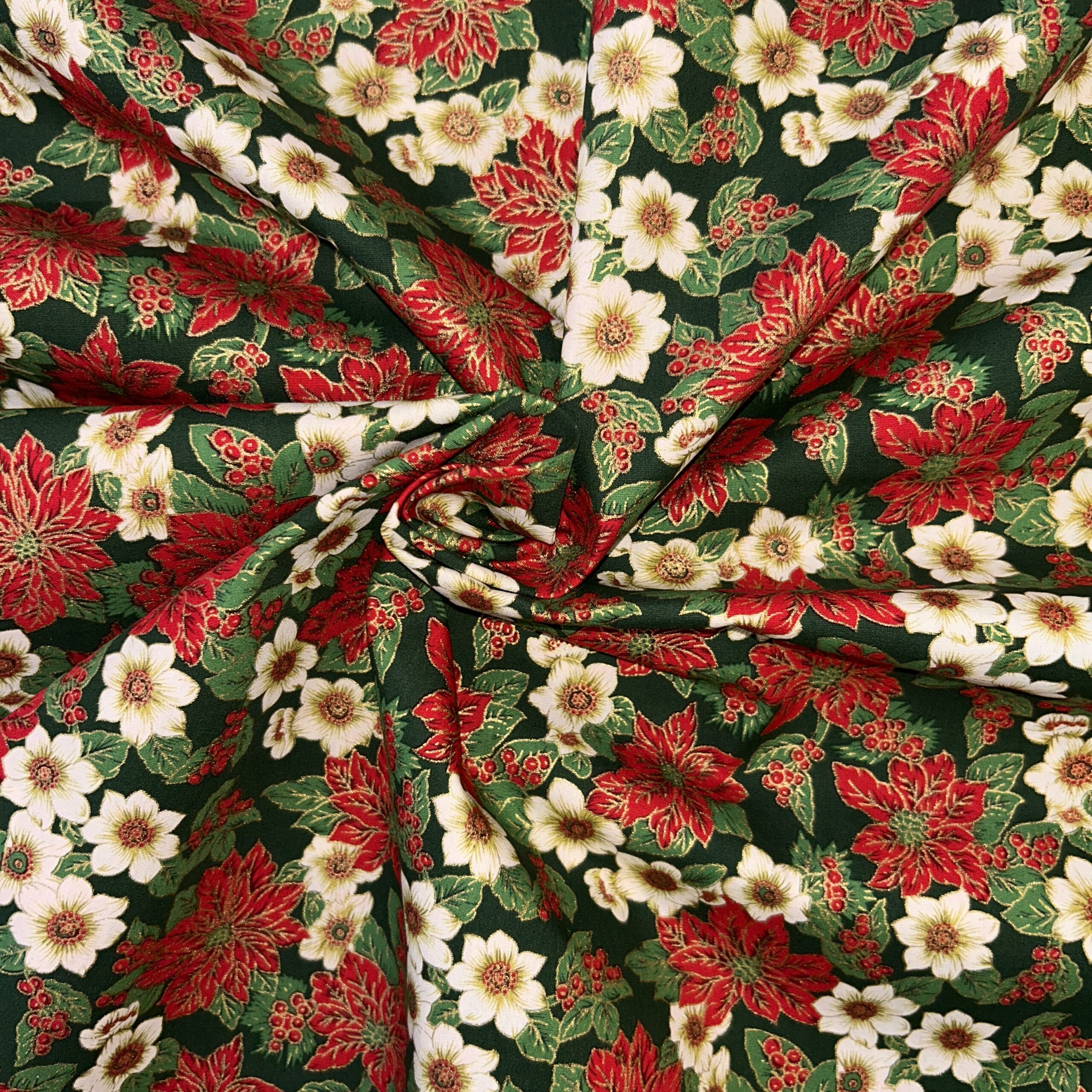 Popeline stampa stelle di Natale