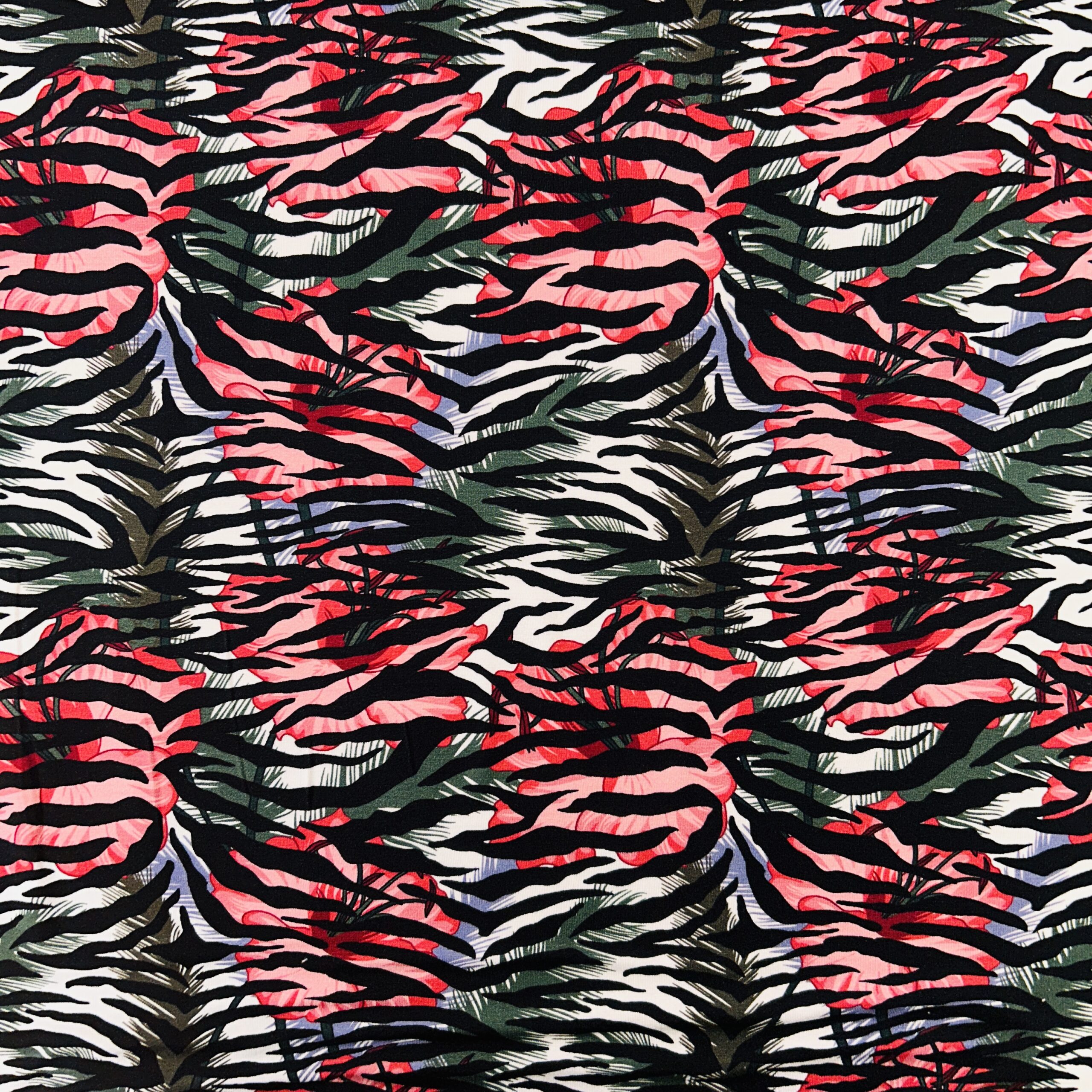 Viscose Jersey Print Zebra Tropics