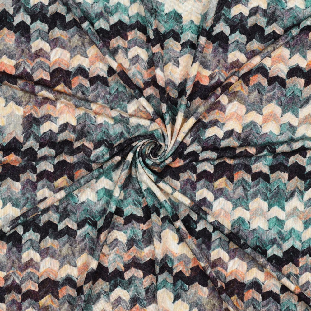 Viscose Jersey Digital Geometric