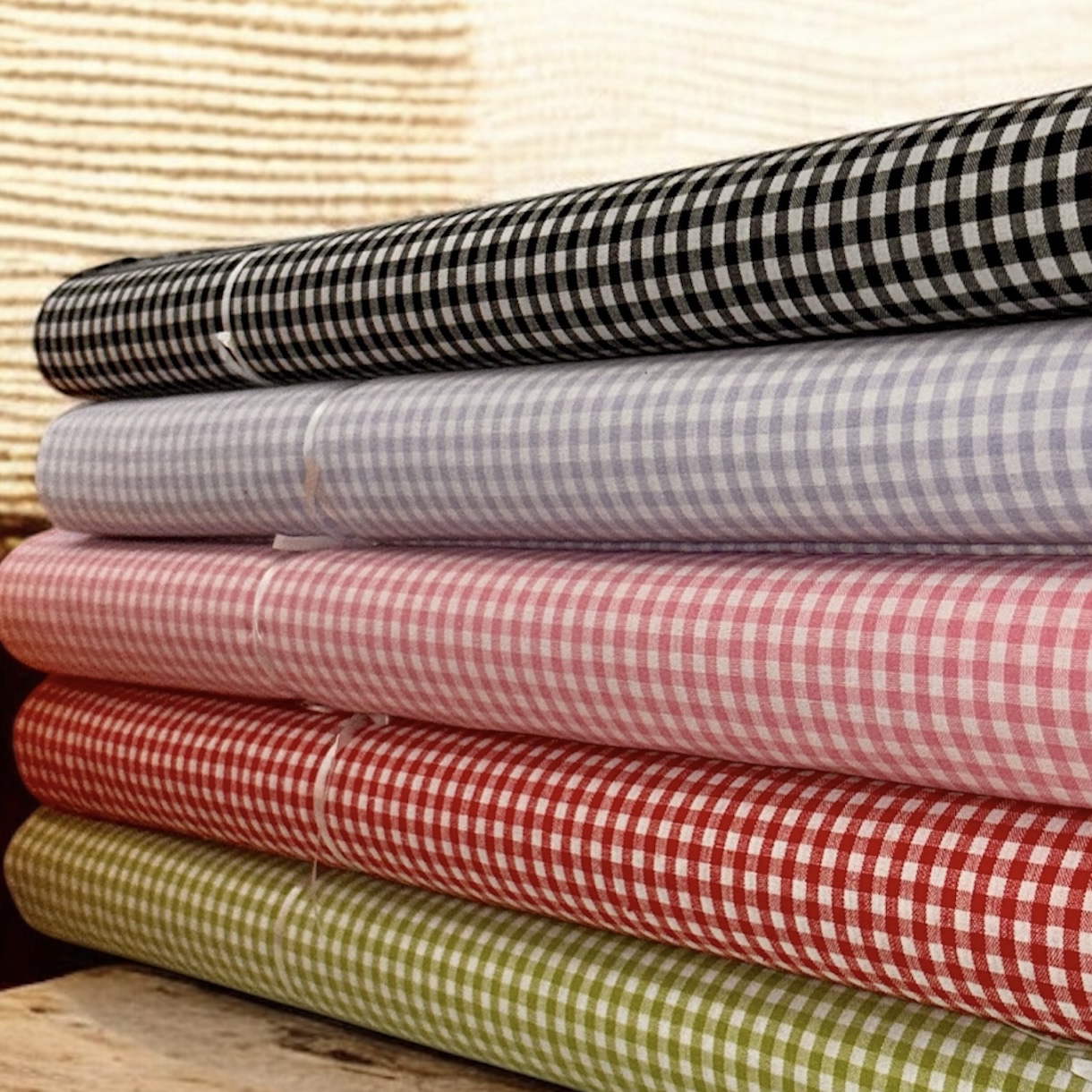 Tessuto di cotone / quadretto vichy piccolo