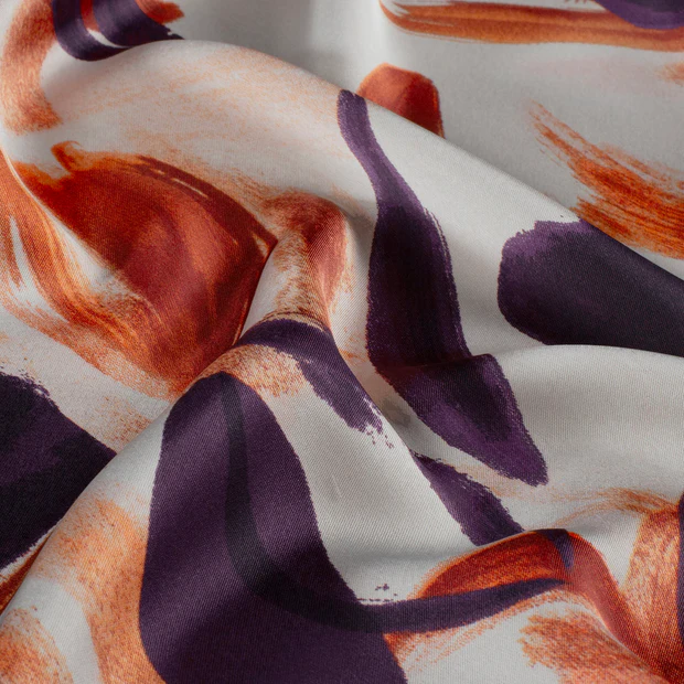 Polyestersatin Flowers aubergine