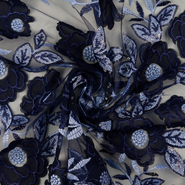 Tulle con ricamo floreale - immagine 3