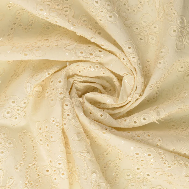 Popeline di cotone / fiori di paillettes