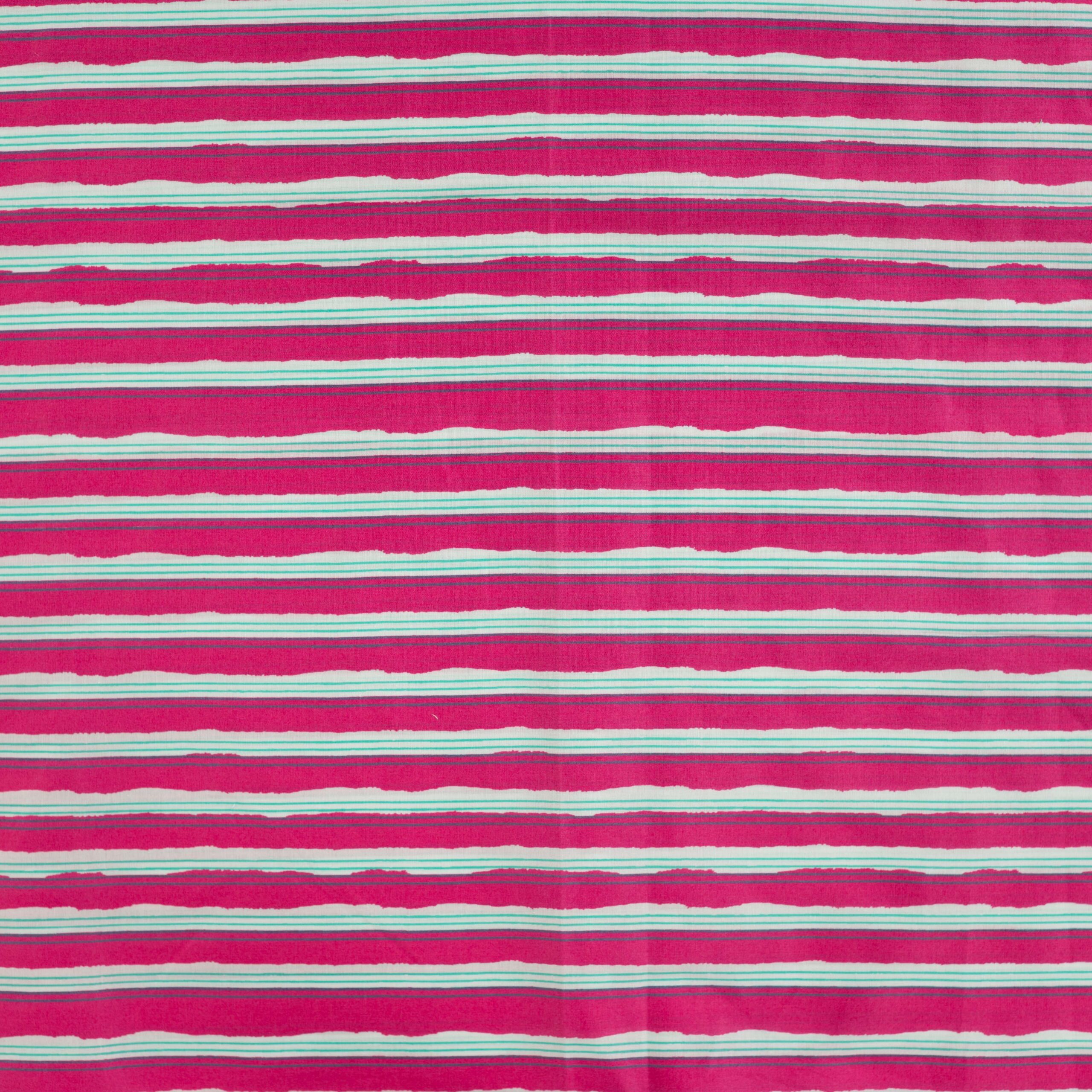 ENJOY Imprimé coton rayures fuchsia – Image 2