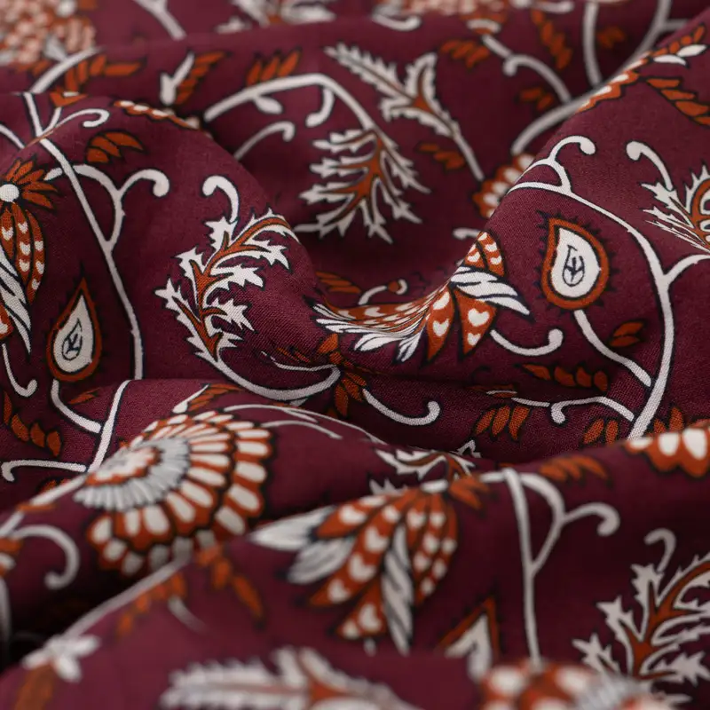 ENJOY Baumwoll-Print Cognac Flowers