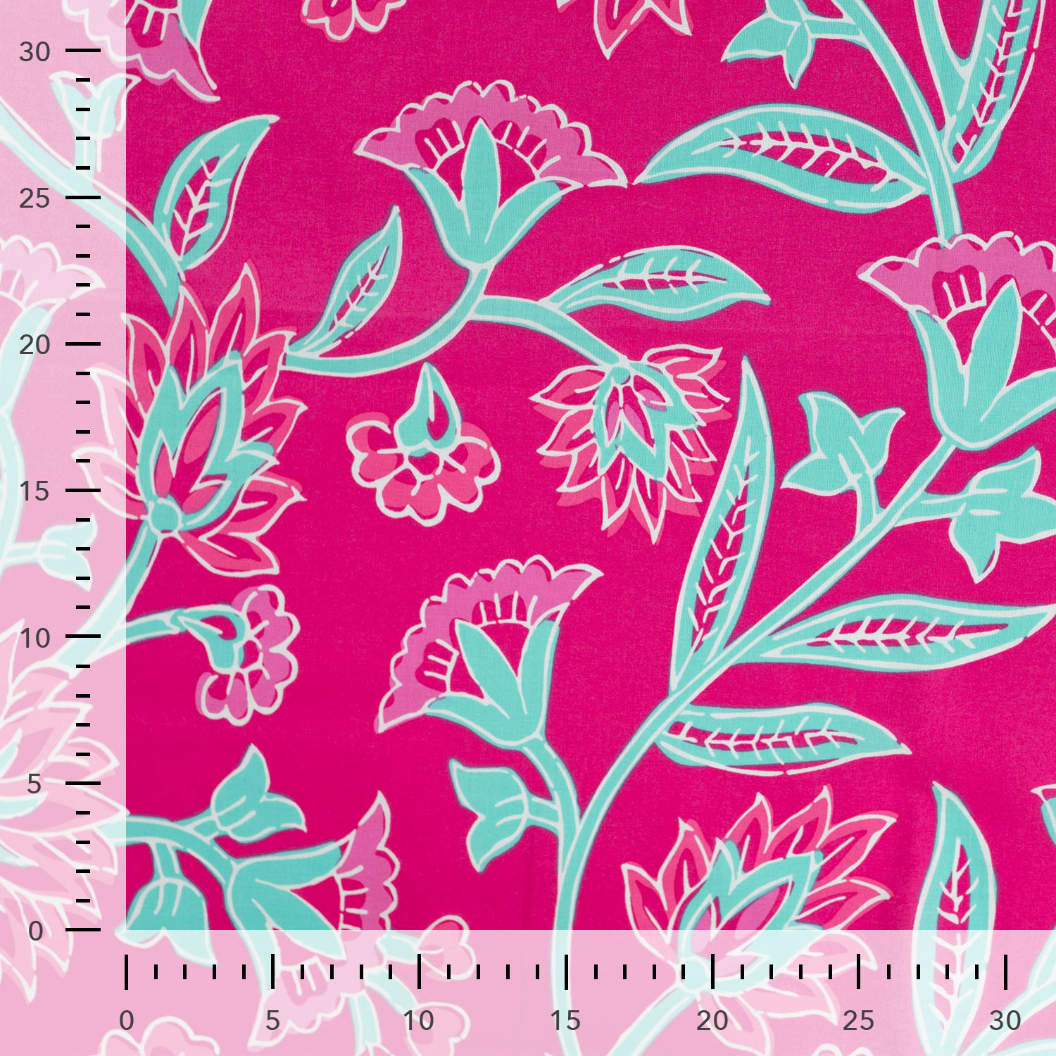 ENJOY Cotone Stampa Fiori Fucsia - immagine 5