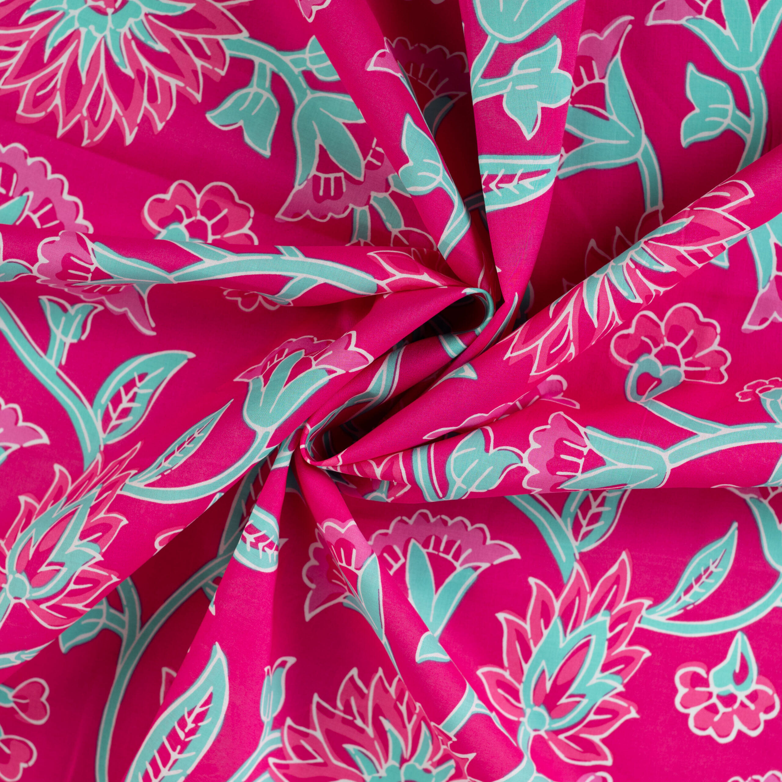 ENJOY Cotone Stampa Fiori Fucsia - immagine 2