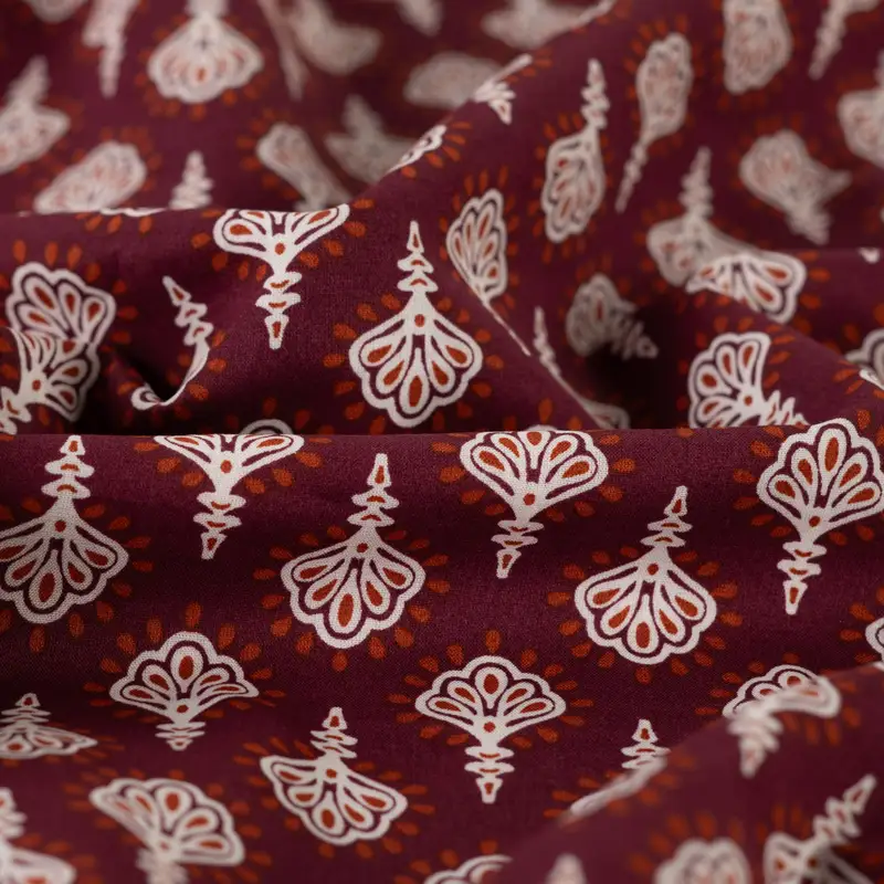 ENJOY Baumwoll-Print Cognac Abstrakt