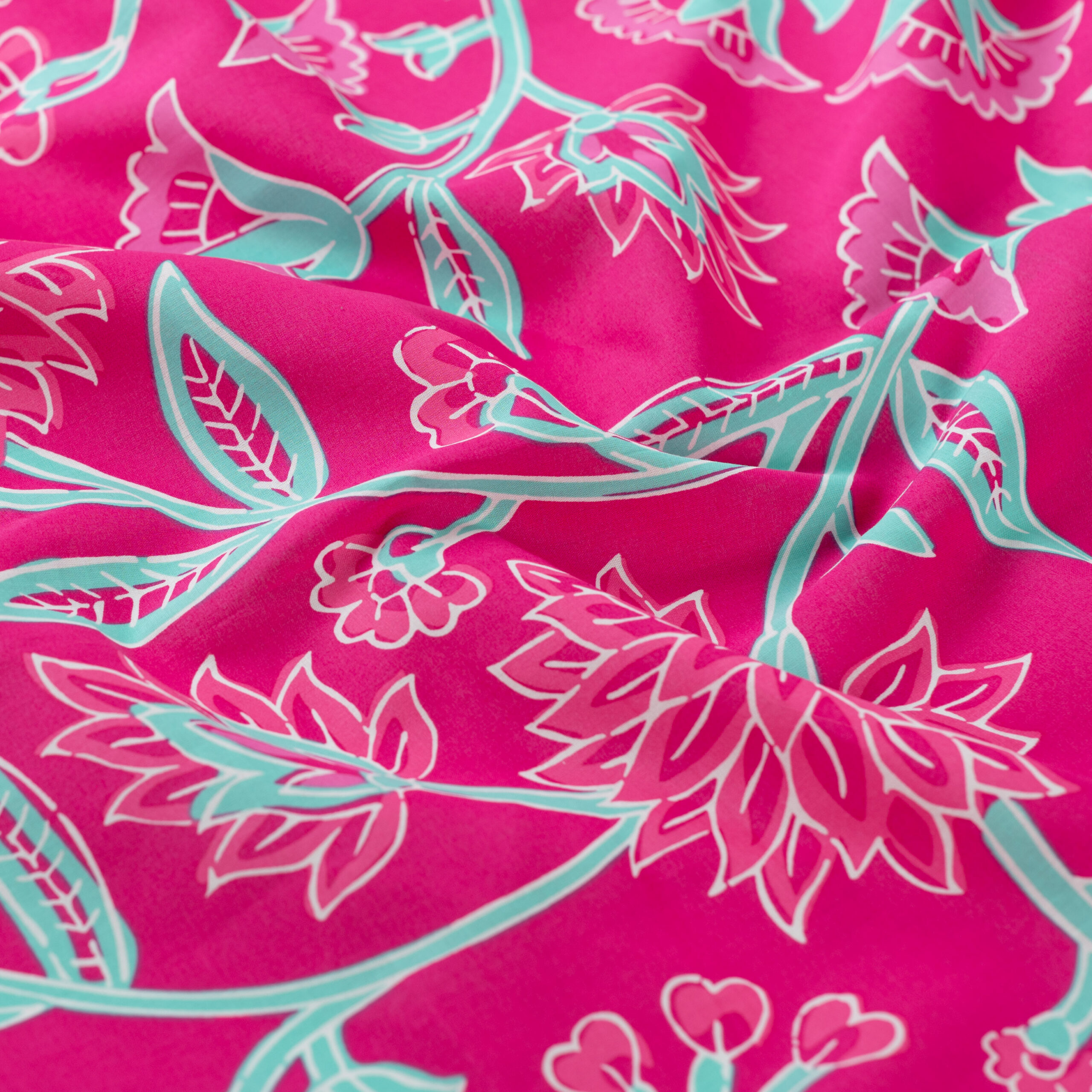 ENJOY Baumwoll-Print Fuchsia Flowers