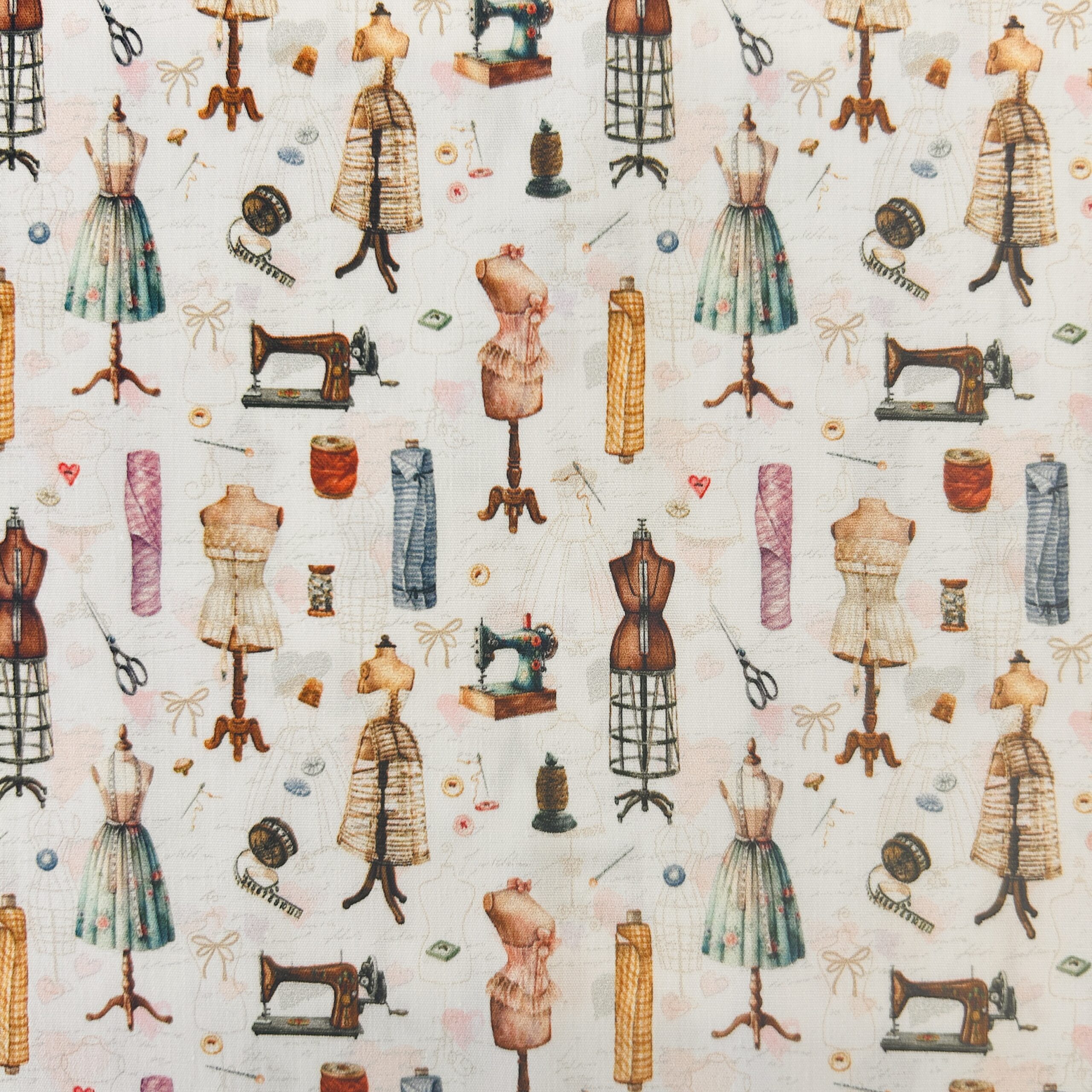 Baumwoll-Popeline "Sewing Motives"