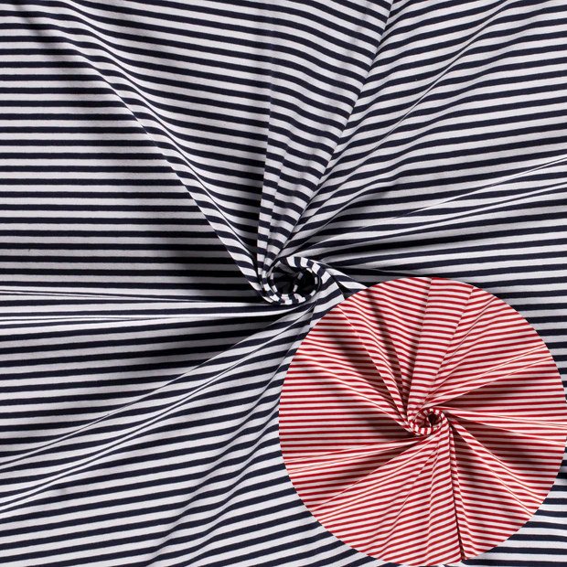 Maglia di cotone "Classic stripes" - blu e rosso