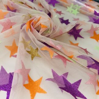 Stelle di tulle glitterate colorate